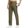 imageTBMPOY Mens Lightweight Hiking Travel Pants Breathable Athletic Fishing Active Joggers Zipper PocketsA20olive Green