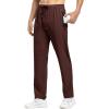 imageTBMPOY Mens Lightweight Hiking Travel Pants Breathable Athletic Fishing Active Joggers Zipper PocketsA21dark Brown