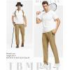 imageTBMPOY Mens Lightweight Hiking Travel Pants Breathable Athletic Fishing Active Joggers Zipper PocketsA4khaki