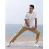 imageTBMPOY Mens Lightweight Hiking Travel Pants Breathable Athletic Fishing Active Joggers Zipper PocketsA4khaki