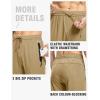 imageTBMPOY Mens Lightweight Hiking Travel Pants Breathable Athletic Fishing Active Joggers Zipper PocketsA4khaki