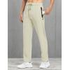 imageTBMPOY Mens Lightweight Hiking Travel Pants Breathable Athletic Fishing Active Joggers Zipper PocketsB13cream
