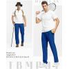 imageTBMPOY Mens Lightweight Hiking Travel Pants Breathable Athletic Fishing Active Joggers Zipper PocketsB9royal Blue