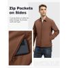 imageTBMPOY Mens Lightweight Jackets Casual Windbreaker Stylish Light Fall Spring Golf Work Dress BusinessBrown