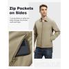 imageTBMPOY Mens Lightweight Jackets Casual Windbreaker Stylish Light Fall Spring Golf Work Dress BusinessKhaki