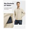 imageTBMPOY Mens Lightweight Jackets Casual Windbreaker Stylish Light Fall Spring Golf Work Dress BusinessLight Khaki