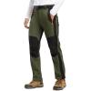 imageTBMPOY Mens Snow Ski Hiking Pants Waterproof Winter Fleece Lined Pants Camping Skiing Ice Fishing Pants with BeltA1thick Armygreen