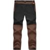 imageTBMPOY Mens Snow Ski Hiking Pants Waterproof Winter Fleece Lined Pants Camping Skiing Ice Fishing Pants with BeltA1thick Brown