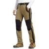 imageTBMPOY Mens Snow Ski Hiking Pants Waterproof Winter Fleece Lined Pants Camping Skiing Ice Fishing Pants with BeltA1thick Khaki