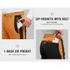 imageTBMPOY Mens Snow Ski Hiking Pants Waterproof Winter Fleece Lined Pants Camping Skiing Ice Fishing Pants with BeltA1thick Orange
