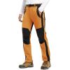 imageTBMPOY Mens Snow Ski Hiking Pants Waterproof Winter Fleece Lined Pants Camping Skiing Ice Fishing Pants with BeltA1thick Orange