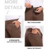 imageTBMPOY Mens Snow Ski Hiking Pants Waterproof Winter Fleece Lined Pants Camping Skiing Ice Fishing Pants with BeltA2thick Brown