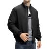 imageTBMPOY Mens Winter Lightweight Bomber Jackets Water Resistant Fall Casual Windbreakers Quilted Full Zip Windproof Work CoatsBlack
