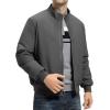 imageTBMPOY Mens Winter Lightweight Bomber Jackets Water Resistant Fall Casual Windbreakers Quilted Full Zip Windproof Work CoatsDark Grey