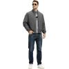 imageTBMPOY Mens Winter Lightweight Bomber Jackets Water Resistant Fall Casual Windbreakers Quilted Full Zip Windproof Work CoatsDark Grey