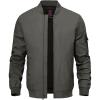 imageTBMPOY Mens Lightweight Bomber Jackets Light Windbreaker Casual Stylish Fall Golf Zip Up Dress Business VarsityA1charcoal Grey