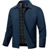 imageTBMPOY Mens Lightweight Jackets Casual Windbreaker Stylish Light Fall Spring Golf Work Dress BusinessDeep Blue