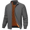 imageTBMPOY Mens Winter Lightweight Bomber Jackets Water Resistant Fall Casual Windbreakers Quilted Full Zip Windproof Work CoatsDark Grey