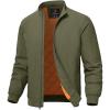 imageTBMPOY Mens Winter Lightweight Bomber Jackets Water Resistant Fall Casual Windbreakers Quilted Full Zip Windproof Work CoatsGreen