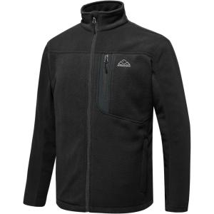 imageTBMPOY Mens Fleece Jackets Lightweight FullZip Fall Jacket Warm Winter Coats Outdoor Hiking with PocketsA1black