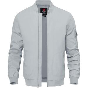 imageTBMPOY Mens Lightweight Bomber Jackets Light Windbreaker Casual Stylish Fall Golf Zip Up Dress Business VarsityA1light Blue
