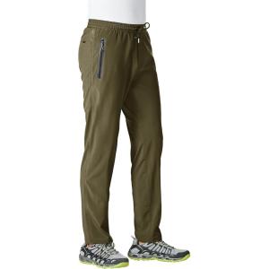 imageTBMPOY Mens Lightweight Hiking Travel Pants Breathable Athletic Fishing Active Joggers Zipper PocketsA20olive Green