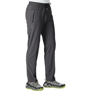 imageTBMPOY Mens Lightweight Hiking Travel Pants Breathable Athletic Fishing Active Joggers Zipper PocketsA2dark Grey