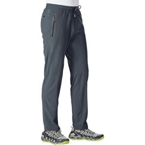 imageTBMPOY Mens Lightweight Hiking Travel Pants Breathable Athletic Fishing Active Joggers Zipper PocketsA7cool Grey
