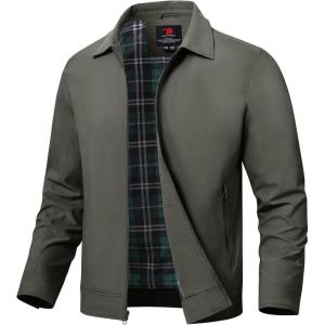 imageTBMPOY Mens Lightweight Jackets Casual Windbreaker Stylish Light Fall Spring Golf Work Dress BusinessCharcoal Gray