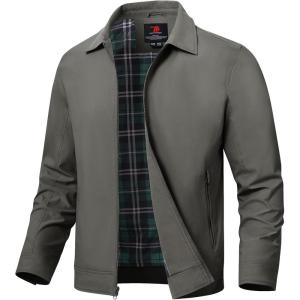 imageTBMPOY Mens Lightweight Jackets Casual Windbreaker Stylish Light Fall Spring Golf Work Dress BusinessDeep Gray