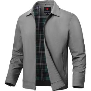 imageTBMPOY Mens Lightweight Jackets Casual Windbreaker Stylish Light Fall Spring Golf Work Dress BusinessGrey1