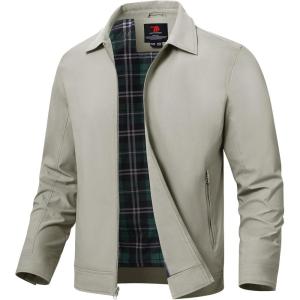 imageTBMPOY Mens Lightweight Jackets Casual Windbreaker Stylish Light Fall Spring Golf Work Dress BusinessLight Gray