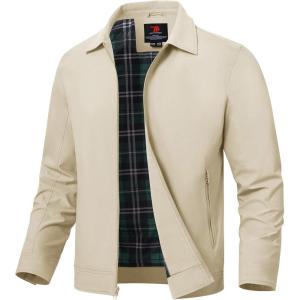 imageTBMPOY Mens Lightweight Jackets Casual Windbreaker Stylish Light Fall Spring Golf Work Dress BusinessLight Khaki