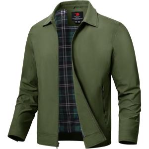imageTBMPOY Mens Lightweight Jackets Casual Windbreaker Stylish Light Fall Spring Golf Work Dress BusinessPine Green