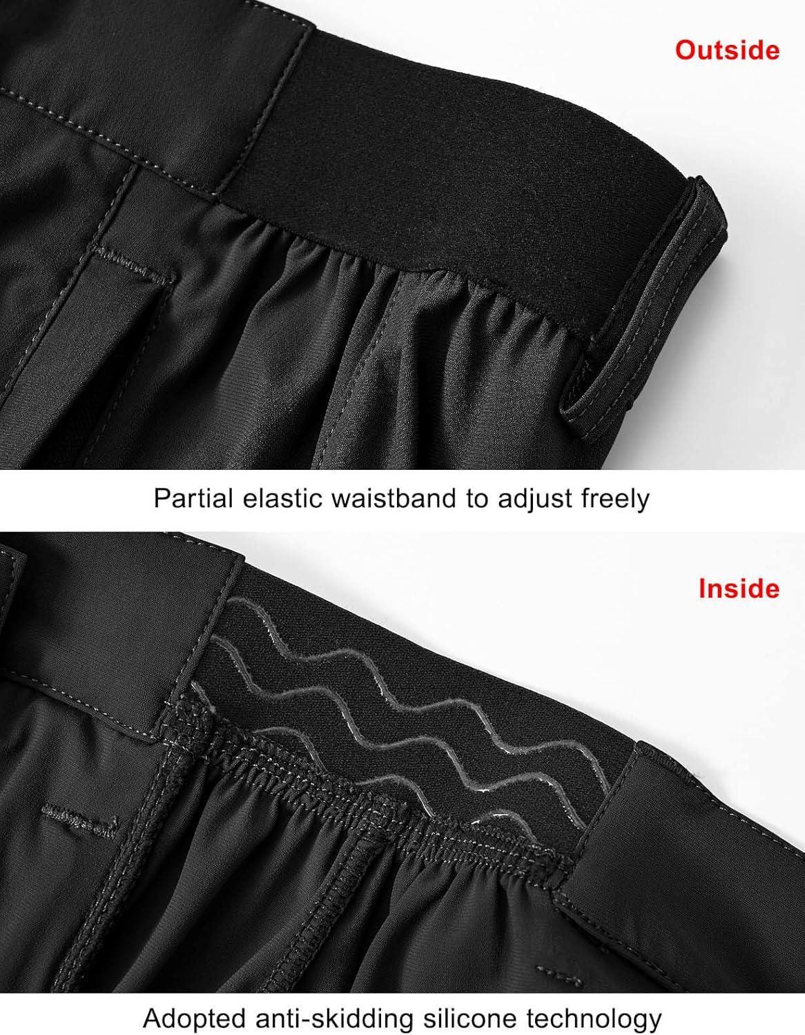 imageTBMPOY Mens 9 Golf Work Shorts Stretch Waistband Dry Fit Hiking Casual Business Dress Athletic Shorts 3 Pockets Black 36