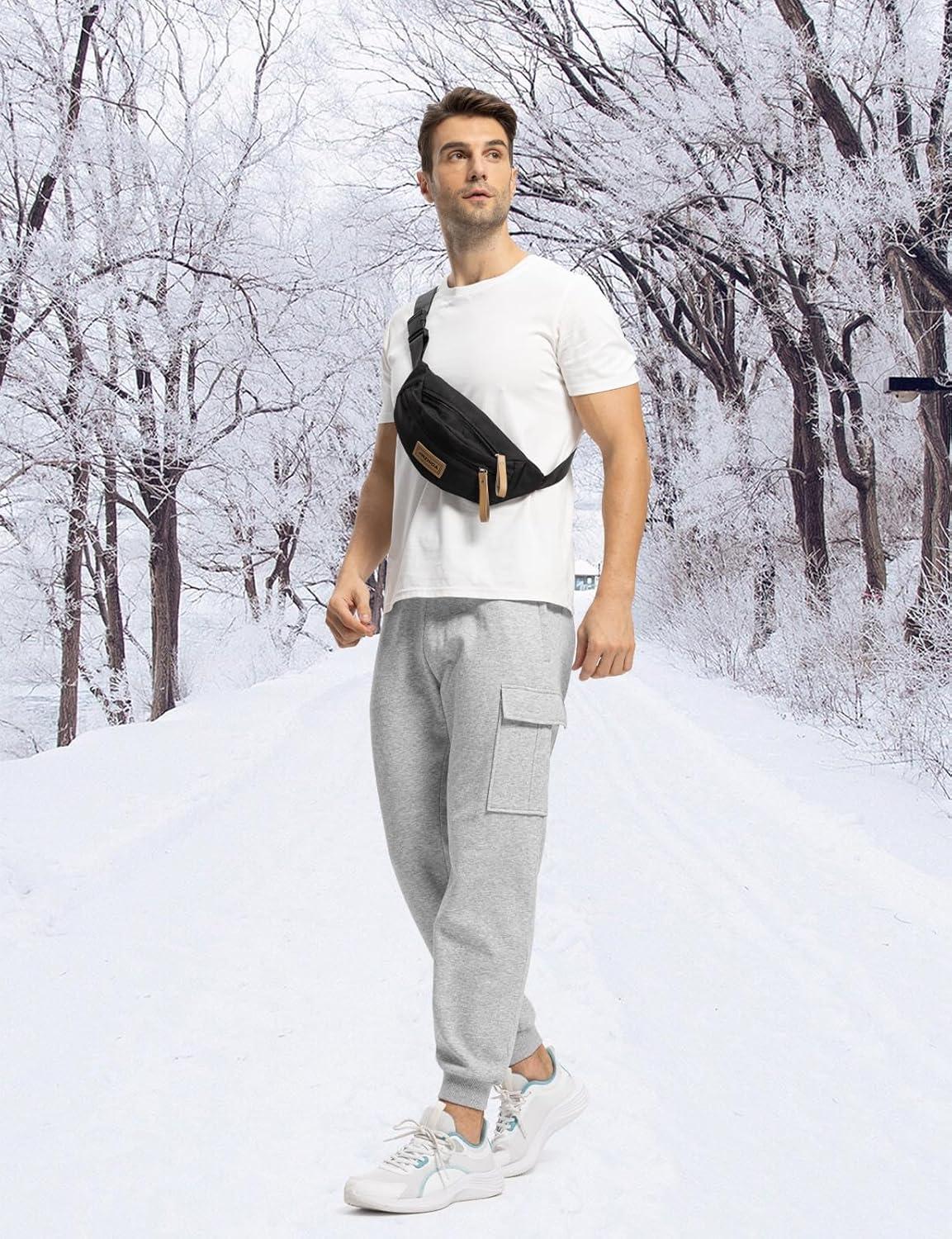 imageTBMPOY Mens Cargo Sweatpants Joggers Winter Fleece Lined Pants Gym Running Cotton Pants with Zipper PocketsLight Grey