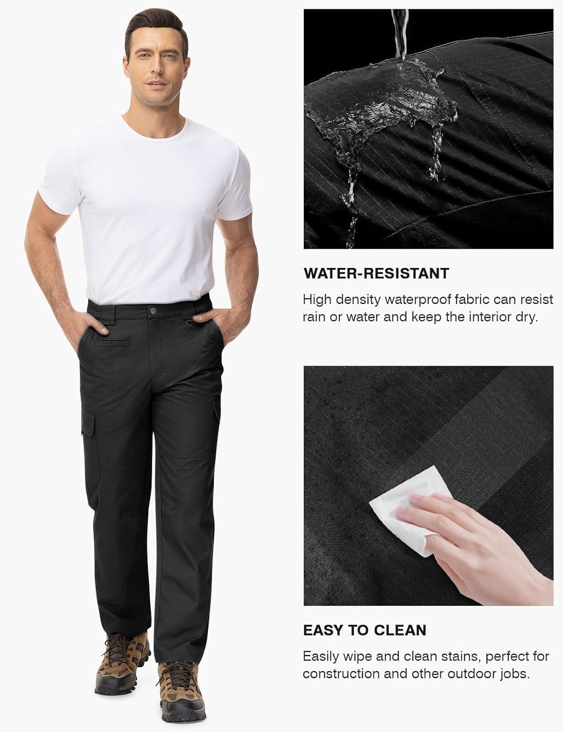 imageTBMPOY Mens Cargo Tactical Pants Stretch Ripstop Work Pants Water Resistant Hiking Pant for Outdoor