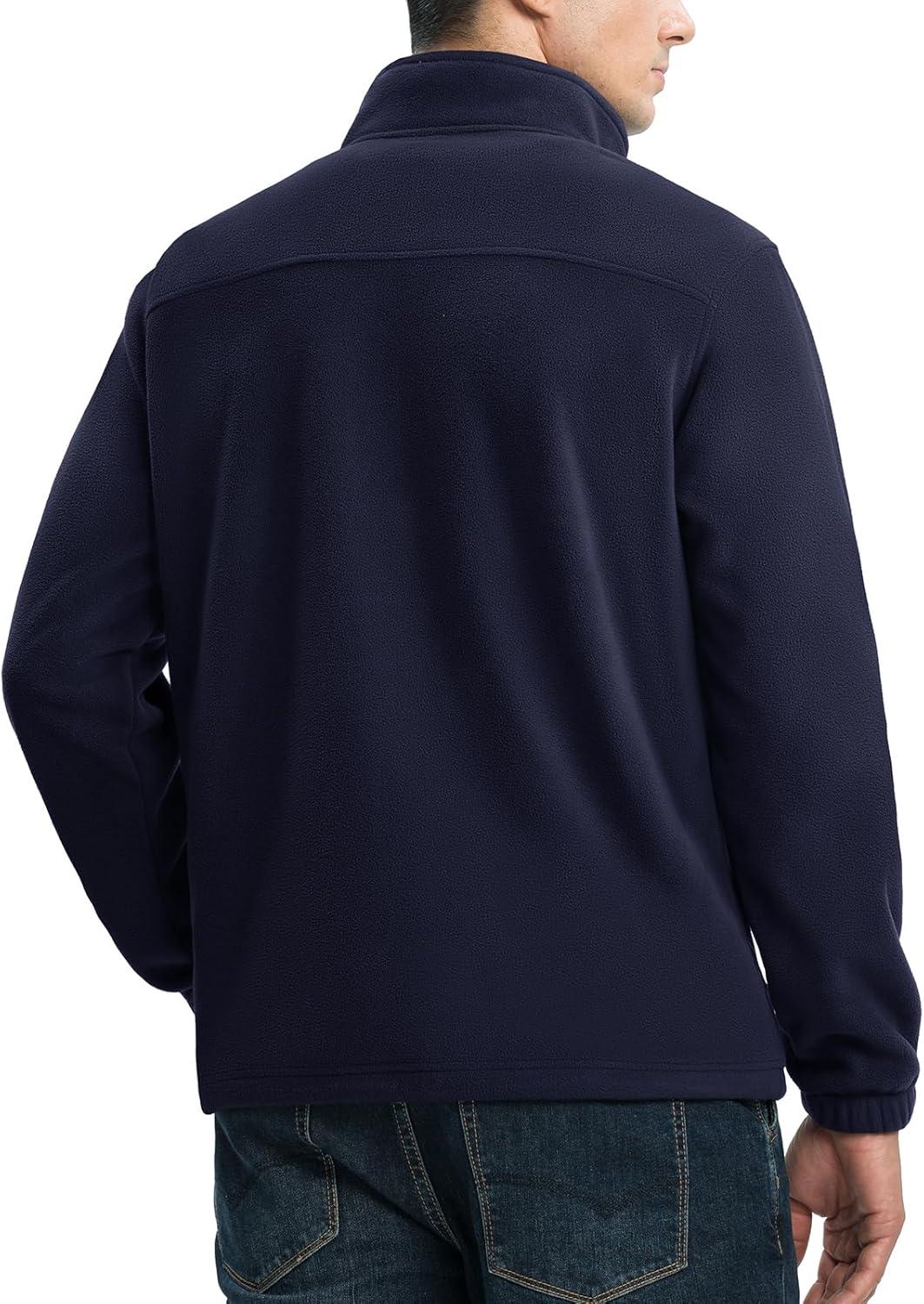 imageTBMPOY Mens Fleece Jackets Lightweight FullZip Fall Jacket Outdoor Hiking Warm Winter Coats with PocketsDark Blue