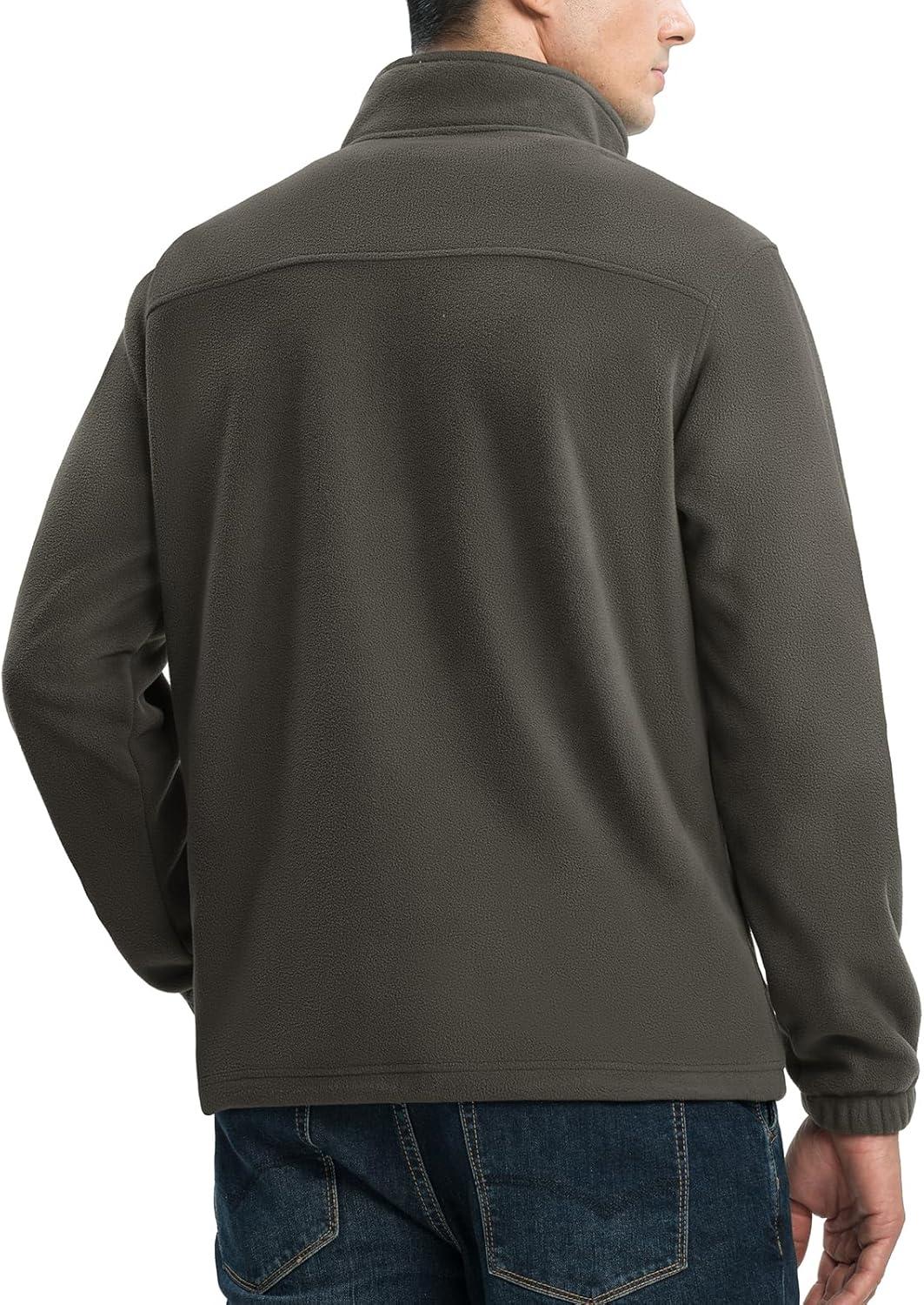 imageTBMPOY Mens Fleece Jackets Lightweight FullZip Fall Jacket Outdoor Hiking Warm Winter Coats with PocketsGray