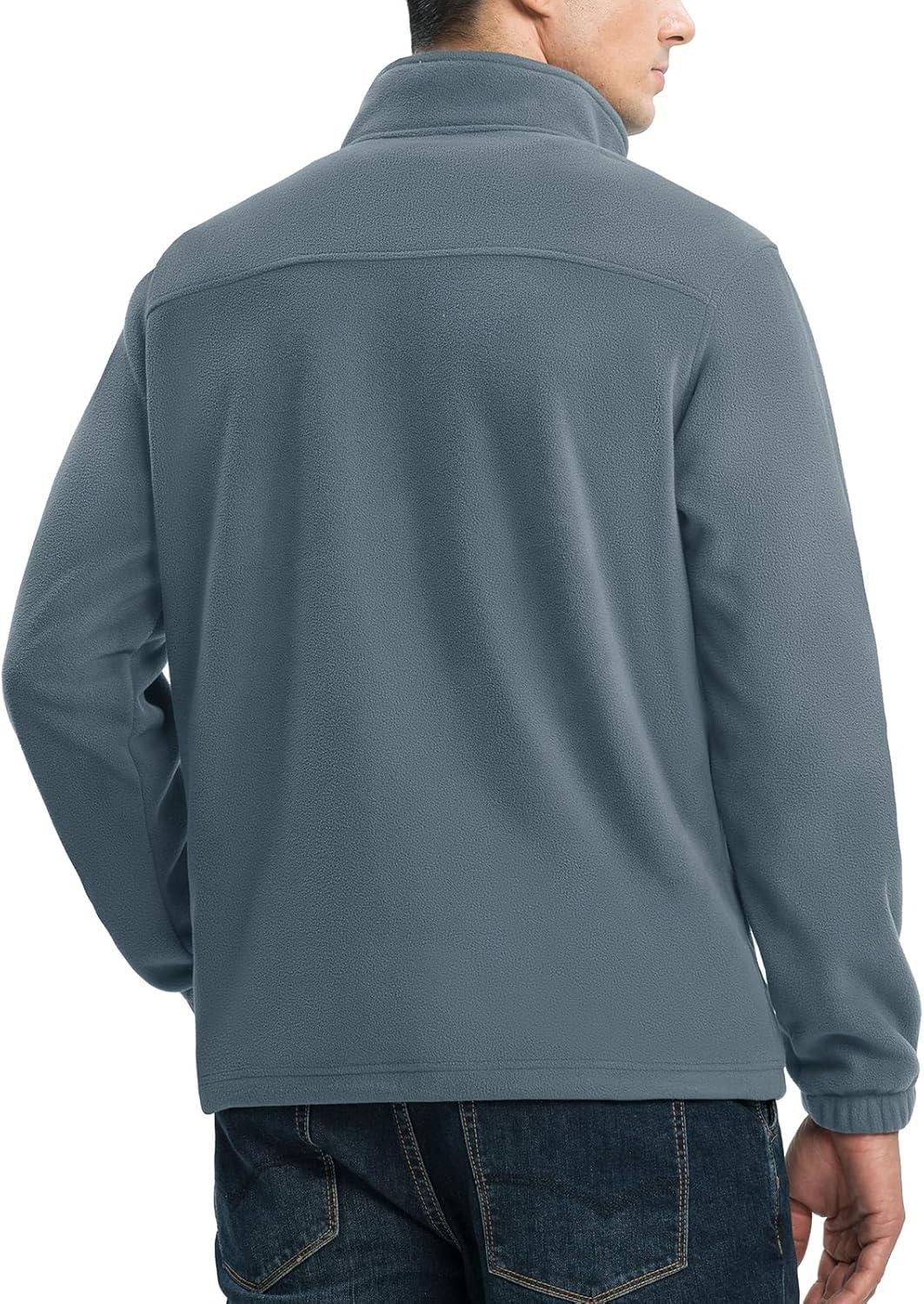 imageTBMPOY Mens Fleece Jackets Lightweight FullZip Fall Jacket Outdoor Hiking Warm Winter Coats with PocketsLight Blue