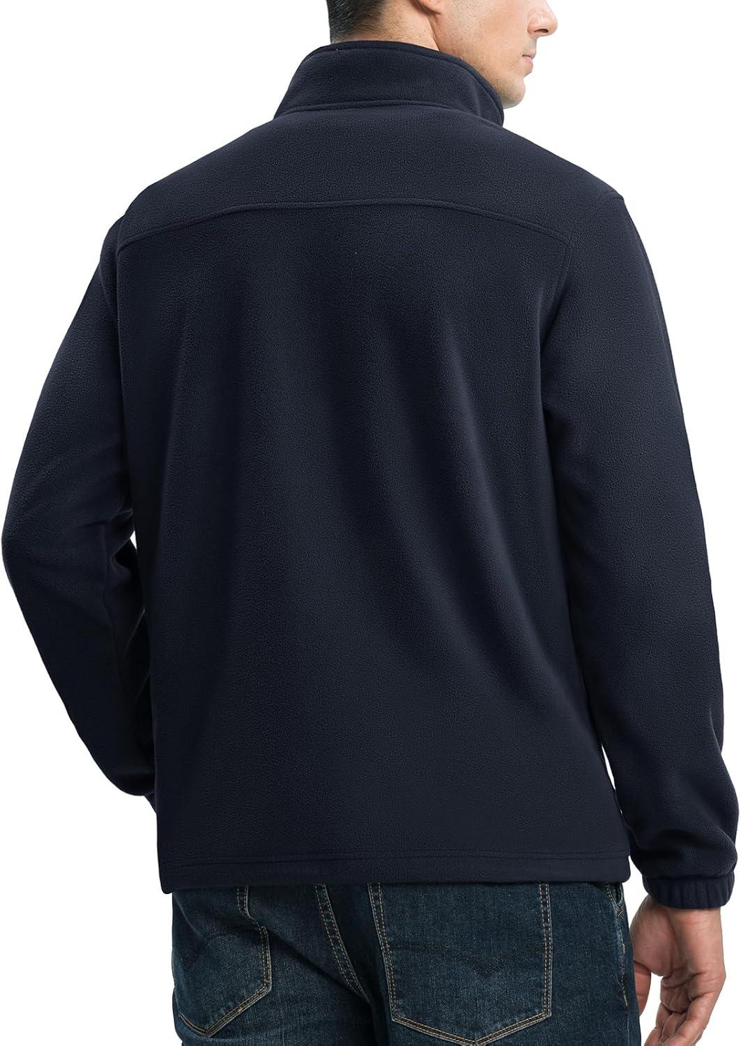 imageTBMPOY Mens Fleece Jackets Lightweight FullZip Fall Jacket Outdoor Hiking Warm Winter Coats with PocketsNavy