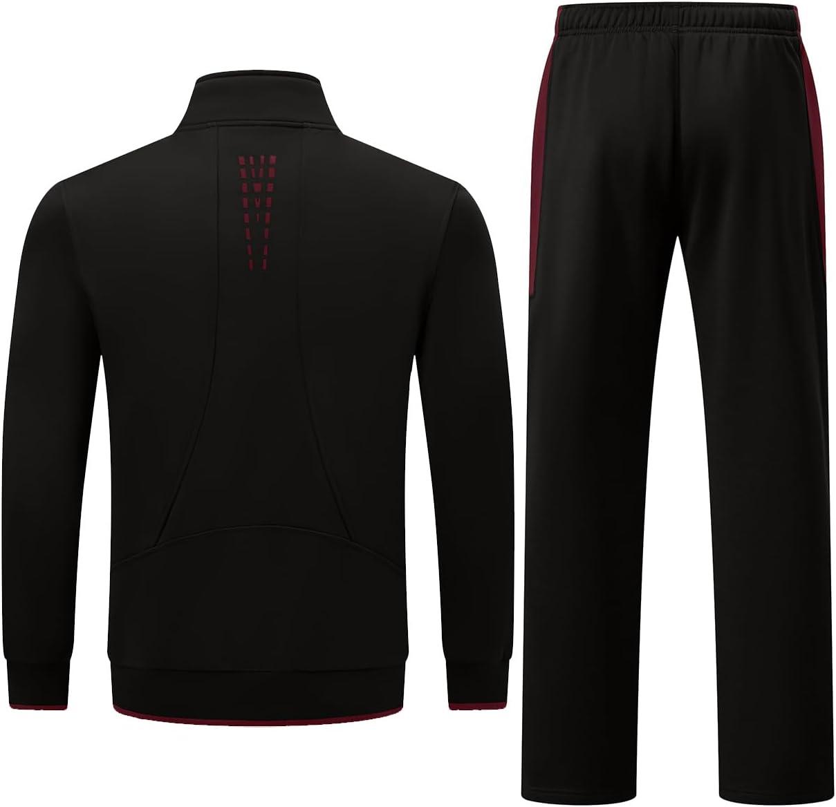 imageTBMPOY Mens Fleece Lined Tracksuits Sweatsuits 2 Piece Sets Winter Jogging Track Sweat Suits Thermal Casual OutfitsBlackWine