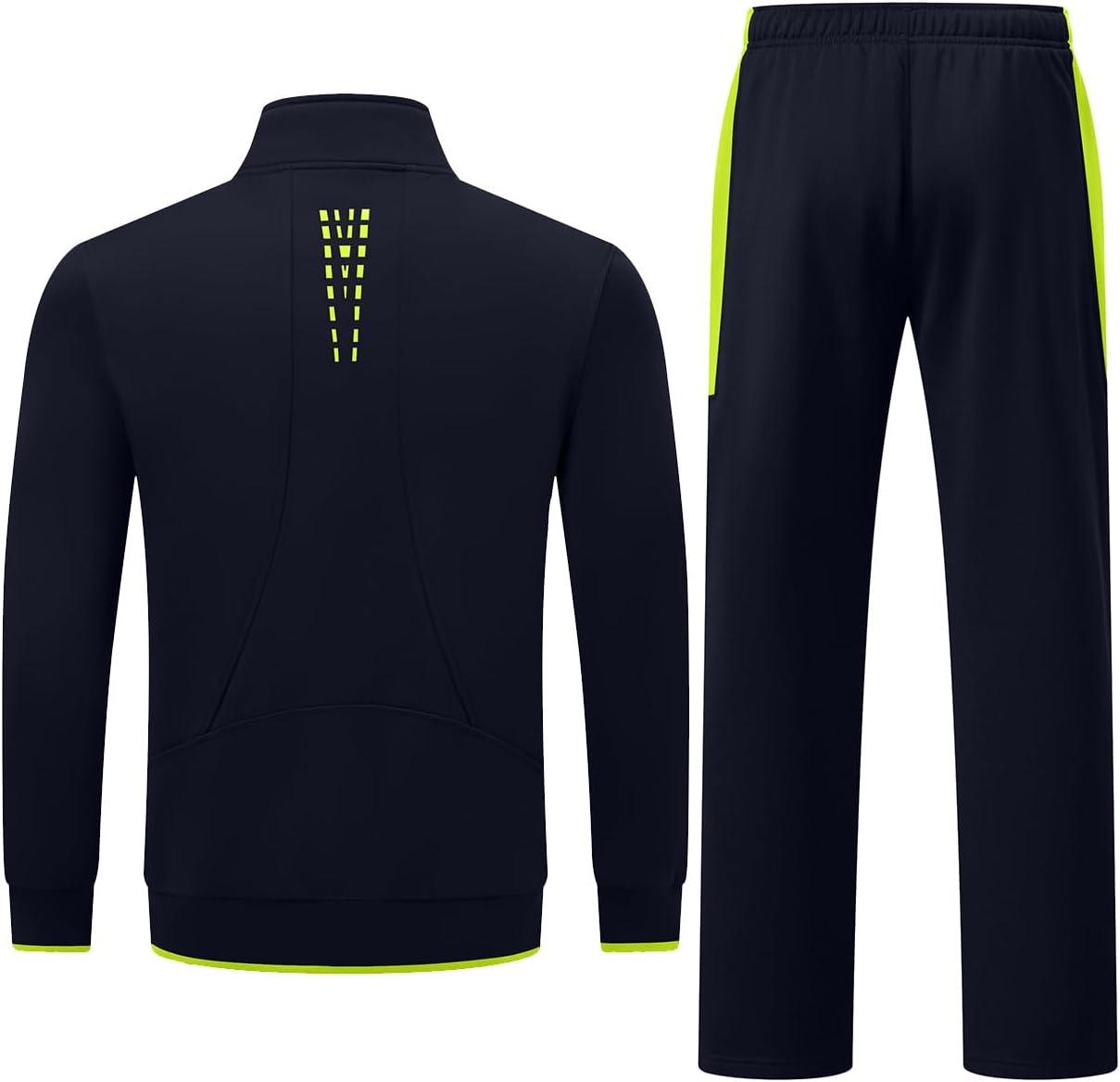 imageTBMPOY Mens Fleece Lined Tracksuits Sweatsuits 2 Piece Sets Winter Jogging Track Sweat Suits Thermal Casual OutfitsNavyFluorescent