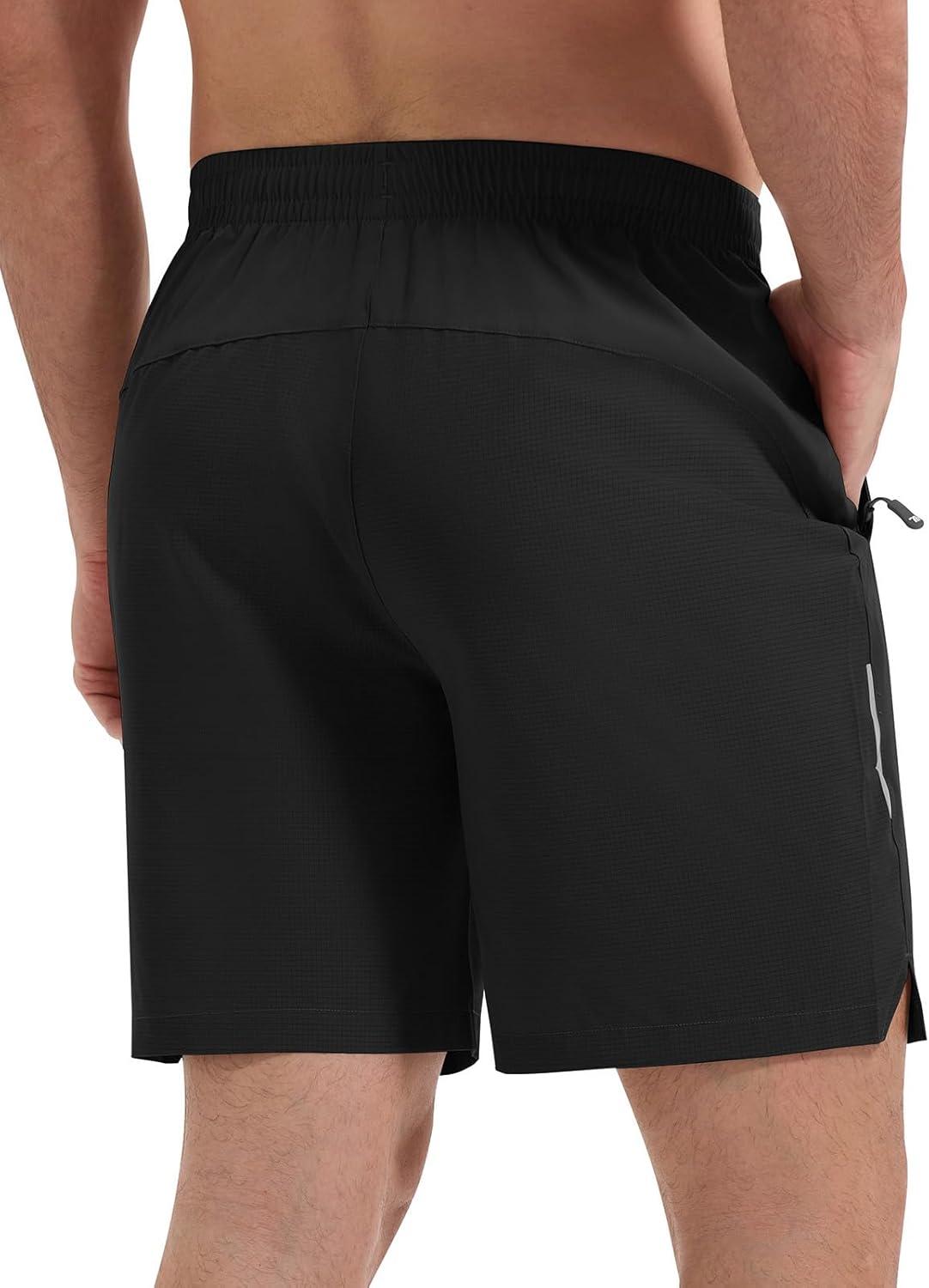 imageTBMPOY Mens Hiking Shorts 7quot Quick Dry Lightweight Cargo Fishing Shorts with Zipper Pockets Elastic Waist Drawstring WalkingDark Grey