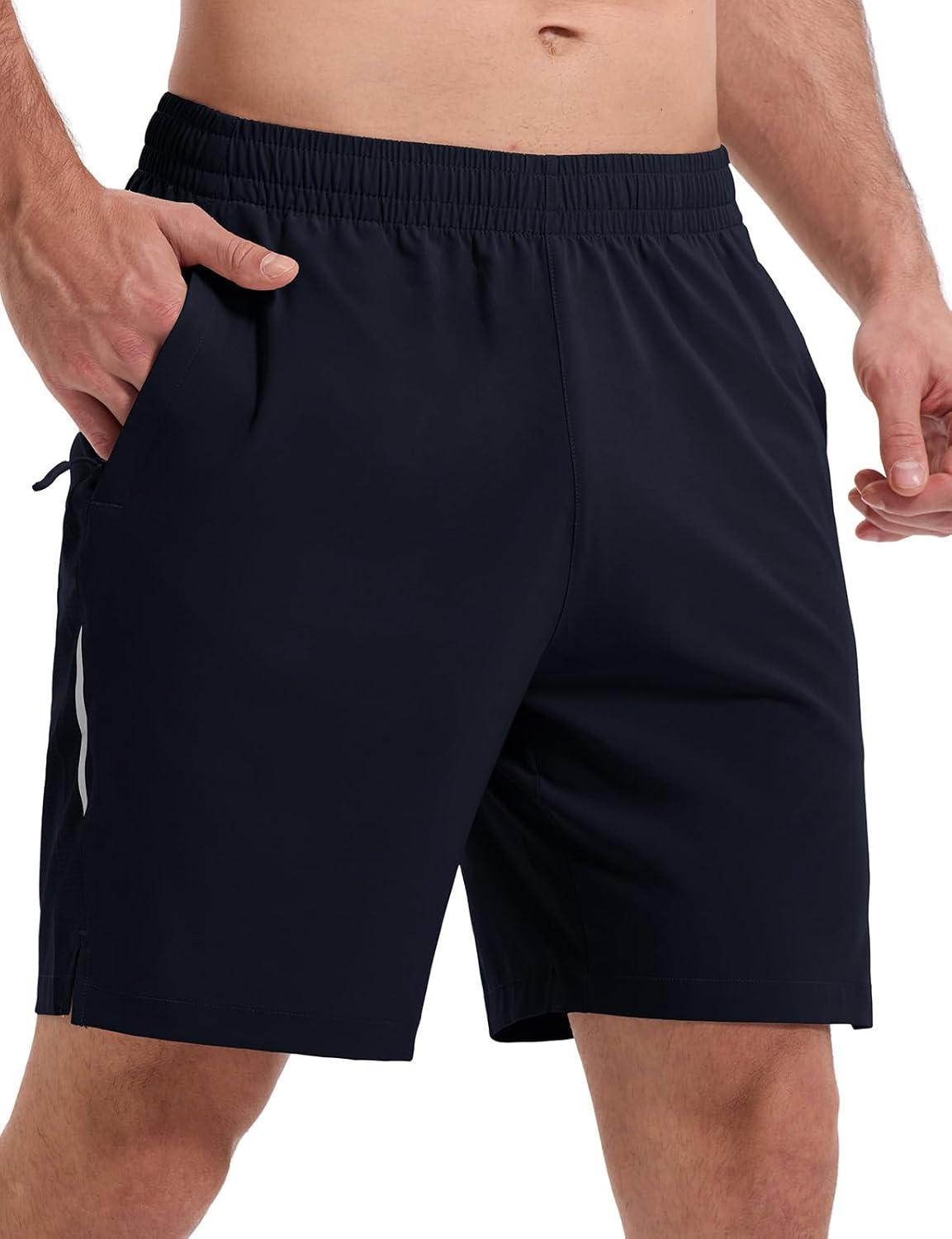 imageTBMPOY Mens Hiking Shorts 7quot Quick Dry Lightweight Cargo Fishing Shorts with Zipper Pockets Elastic Waist Drawstring WalkingNavy