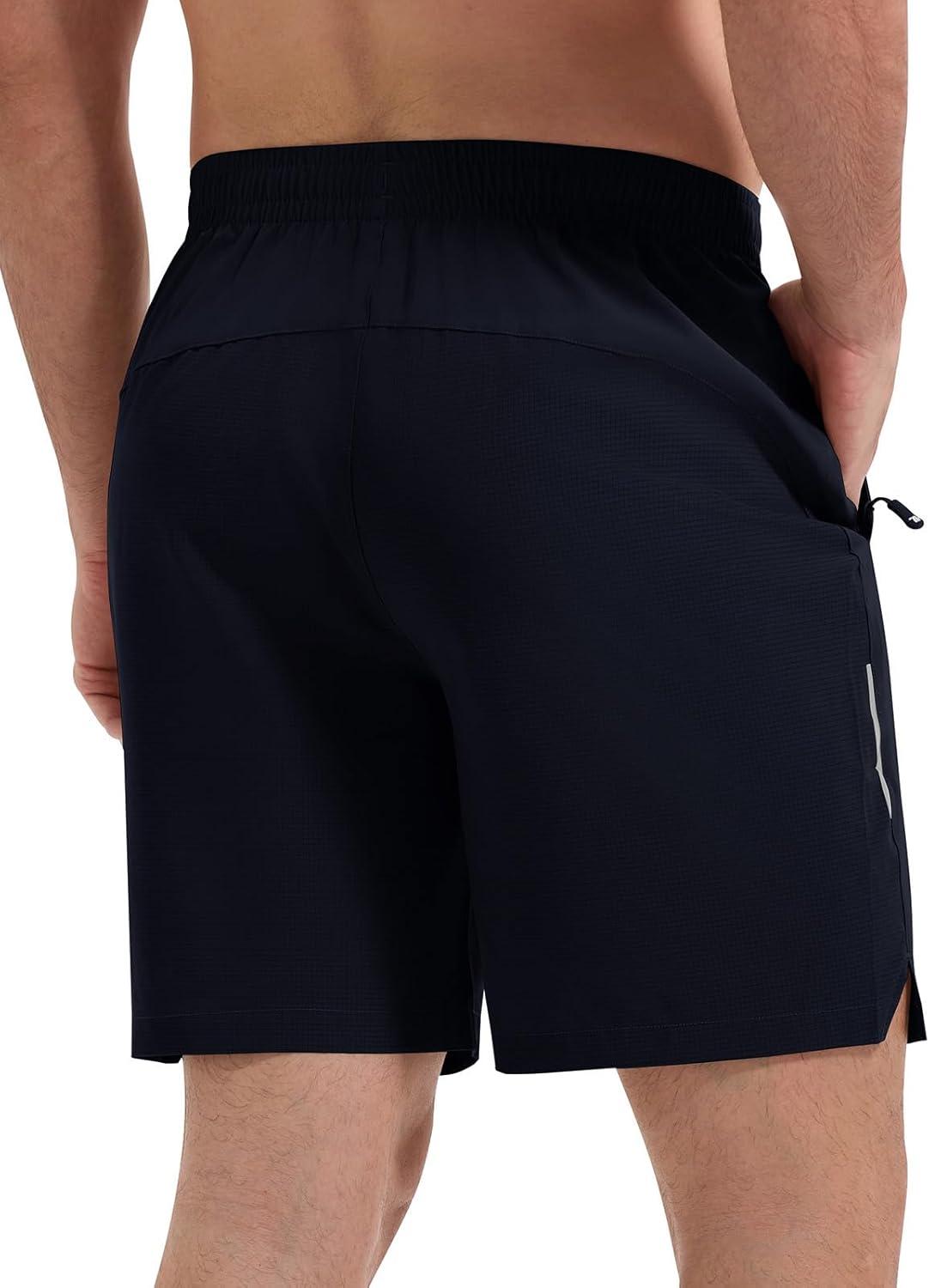 imageTBMPOY Mens Hiking Shorts 7quot Quick Dry Lightweight Cargo Fishing Shorts with Zipper Pockets Elastic Waist Drawstring WalkingNavy