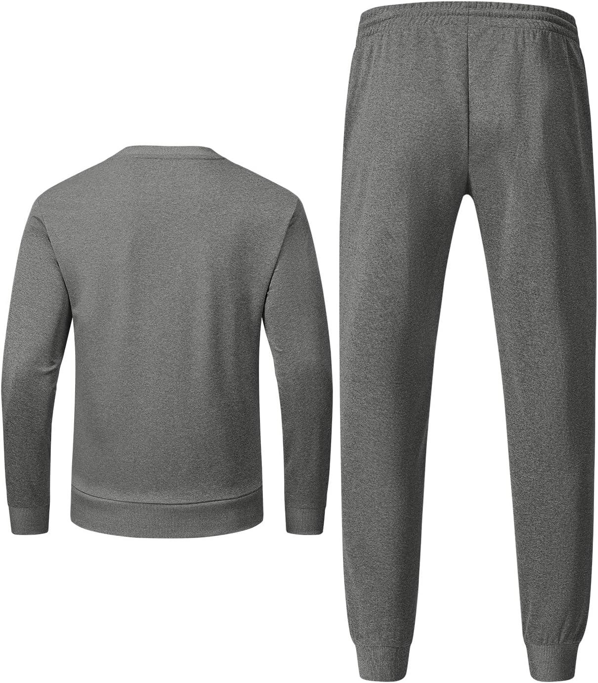 imageTBMPOY Mens Sweatsuits 2 Piece Set Tracksuits Jogging Outfits Long Sleeve Tops Jogger Pants Sweat Track Suits Casual AthleticDark Grey