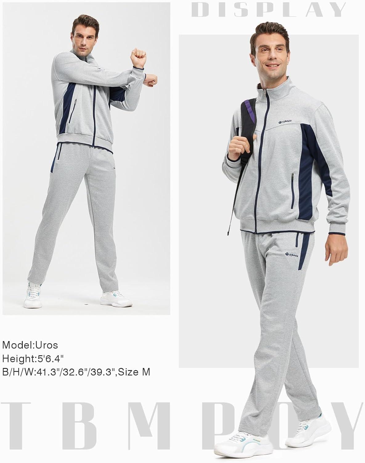 imageTBMPOY Mens Tracksuits Sweatsuits for Men Sweat Track Suits 2 Piece Casual Athletic Jogging Warm Up Full Zip Sets01 Grey