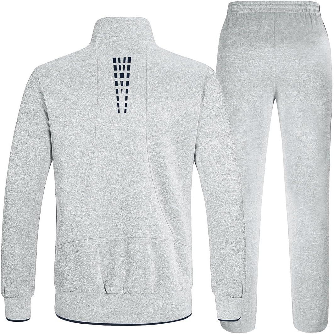imageTBMPOY Mens Tracksuits Sweatsuits for Men Sweat Track Suits 2 Piece Casual Athletic Jogging Warm Up Full Zip Sets01 Grey
