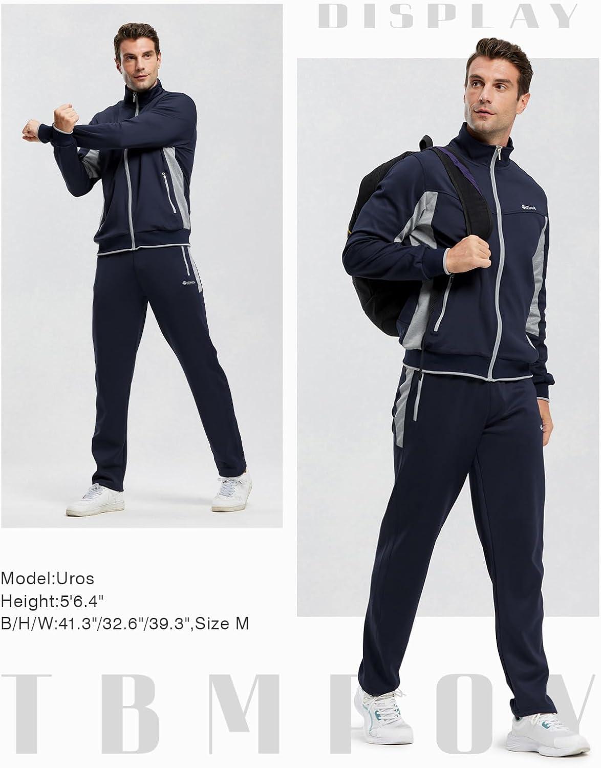 imageTBMPOY Mens Tracksuits Sweatsuits for Men Sweat Track Suits 2 Piece Casual Athletic Jogging Warm Up Full Zip Sets01 Navygrey
